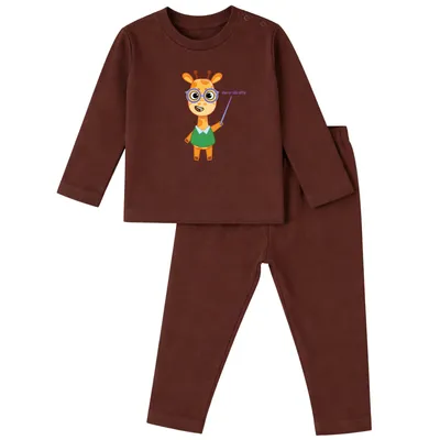 Spill-Proof Natural Cotton Unisex Baby & Kids Co-Ord Set — Abra Giraffa
