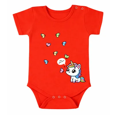 Spill-Proof Natural Cotton Unisex Onesies for Babies — Happy Unicorn