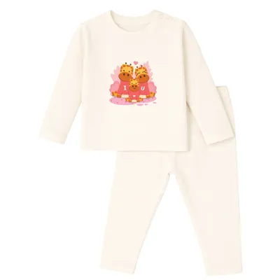 Everyday Comfort Natural Cotton Unisex Baby & Kids Co-Ord Set — Giraffe Family