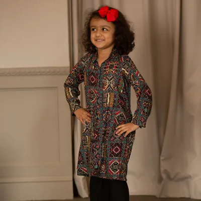 Adorable Ethnic Kurta and Pajama Set for Baby Girls