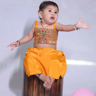 Embroidered Top and Dhoti Style Skirt