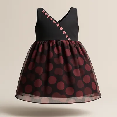 Black Satin Net Party Wear Dress – Trending Kidswear Fashion