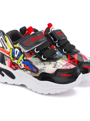 Bersache Kids Sports Sneakers | Fun Printed Velcro Everyday Shoes