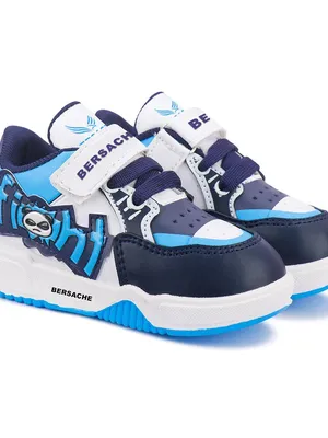 Bersache Kids Street-Style Sneakers | Trendy Velcro Strap Casual Shoes