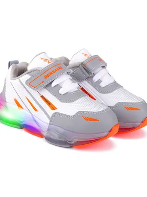 Bersache Kids LED Light-Up Sports Shoes | Casual Sneakers with Velcro Strap
