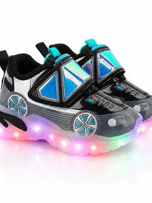 Bersache Kids Car-Themed Sneakers | Futuristic Velcro Casual Shoes