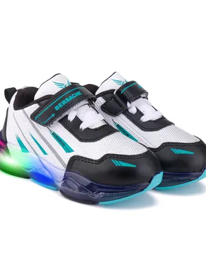 Bersache Kids LED Light-Up Sports Shoes | Casual Sneakers with Velcro Strap