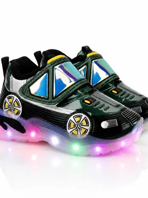 Bersache Kids Car-Themed Sneakers | Futuristic Velcro Casual Shoes