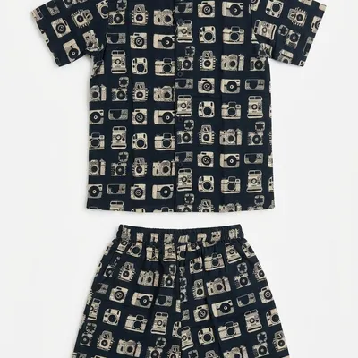 Green Camera Print Cotton Co-ord Set