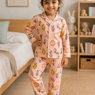 Fruity Fun Cotton Night Suit — 0-12m