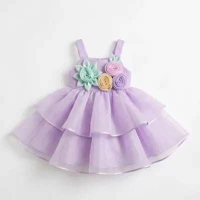Lavender Floral Party Frock