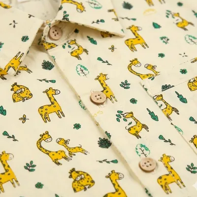 Giraffe Print Cotton Shirt