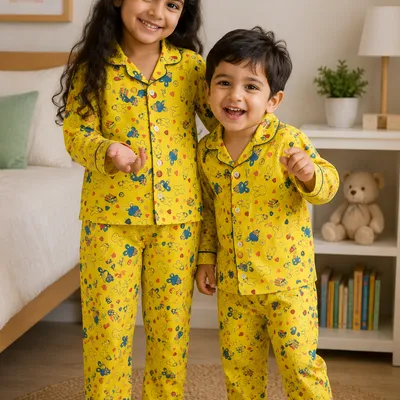 My Little Bunny Cotton Night Suit — 0-12m