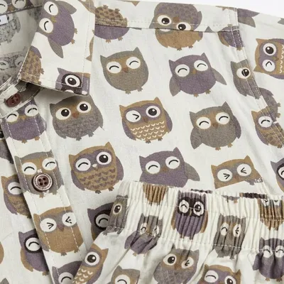 Owl Print Cotton Co-ord Set