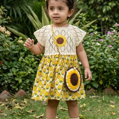 Sunflower Crochet Dress Set