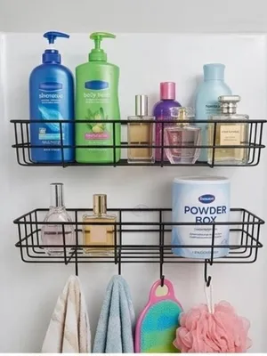 Pack of 2 Self-Adhesive Multipurpose Bathroom Rack, Bathroom Shelf Organizer, Wall Mounted Shelf,Bathroom Accessories Set for Home,Bathroom Shelves