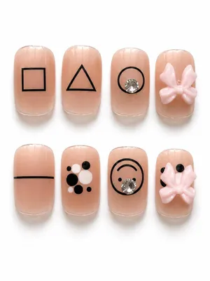 Kozykit Trends12 Pcs Metallic Gradient Ballerina Press-On Nails | Pink Rabbit Style Fake Nails with Shiny Rhinestones | Reusable Nail Art Tips for Women, Girls, Wedding Gifts (1-Set) (Design 10)