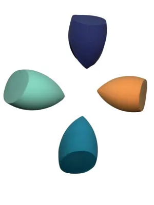 4 Pcs Non-Latex Makeup Puffs, 4 piece Water Drop Gourd Oblique Cut Powder Puff, Makeup Cleaning Puff, Dry & Wet Use