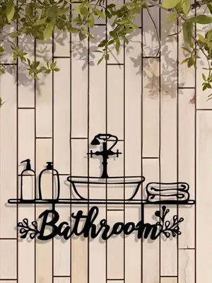 plastic Bathroom Wall Decor | Stylish Hanging Sign for Washroom Decoration
