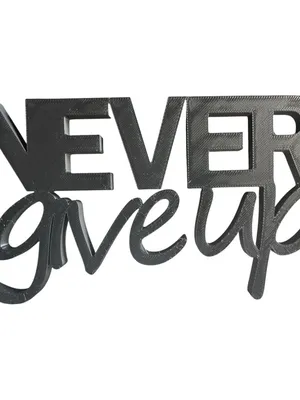 Kozykit Trends Never Give Up Motivational Decorative Sign, Quirky Showpiece for Home or Office, Birthday and Corporate Gift, (Black)