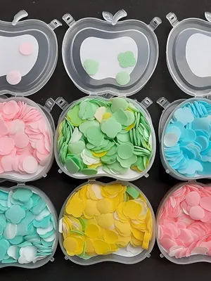 Apple-Shaped Paper Soap Sheets – 50 Pcs Disposable Soap in Cute Plastic Box | Pocket-Friendly Hand & Bath Soap for Travel, Office, Camping | Soft Cleansing Sheets for Kids & Adults (2)