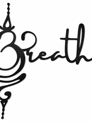 Plastic Om Breathe Wall Hanging, Black, Spiritual Zen Meditation Decor, Sacred Symbol Art for Living Room, Bedroom