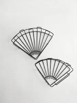 Pack of 2, Self Adhesive Bathroom Corner Shelf for Wall Shelf Organizer Wall Mounted Metal Bathroom Shelves Rack Holder Stand for Bathroom (Black, Pack of 2)
