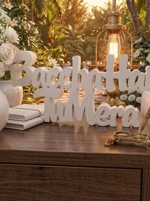 Kozykit Trends "Baccha Hai Tu Mera" Plastic Tabletop Sign, Freestanding Script Desk Décor, for Home, Bedroom, Office, Shelf white