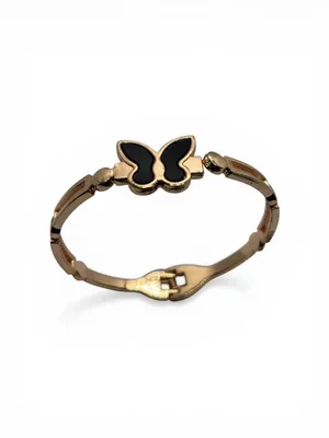 Butterfly Minimalist Gold Cuff Bangle Bracelet for Women & Girls | Cute Inspired Open Cuff Design | Trendy Lightweight Daily Wear Jewelry Gift