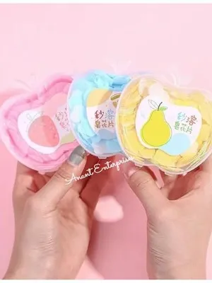3 Pcs Fruit-Scented Paper Soap Sheets - Apple Shaped Portable Hand Wash for Kids, Return Gifts in Bulk for Birthdays, School, Travel, Disposable Soap Flakes (Pack Of 3)