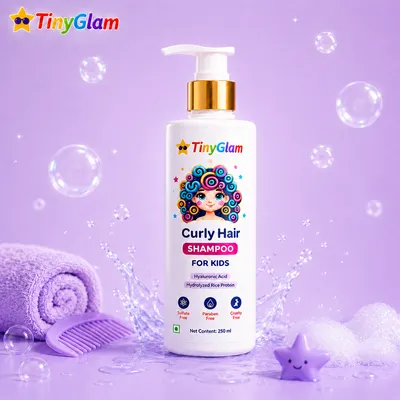 TinyGlam Curly Hair Shampoo 250 ml - Gentle Curly Hair Shampoo for Kids & Teens (4–15 Years)