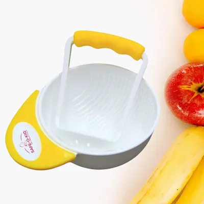 SAFE-O-KID - BPA-Free Baby Feeding Grinding Bowl Safe, Non-Toxic, Durable, with Anti-Slip Base for Grinding Baby Food, Perfect for Homemade Purees - Yellow