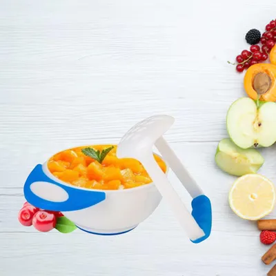 SAFE-O-KID - BPA-Free Baby Feeding Grinding Bowl Safe, Non-Toxic, Durable, with Anti-Slip Base for Grinding Baby Food, Perfect for Homemade Purees - Blue