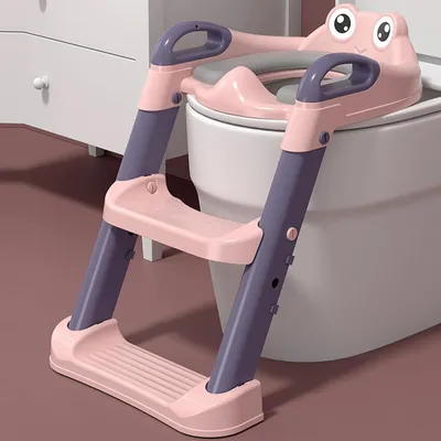 Safe-O-Kid Potty Training Seat with Ladder 1-Year Warranty Potty seat cum toilet seat Foldable, Non-Slip & Sturdy Toilet Trainer for Boys & Girls | Fits all standard size toilets - Pink