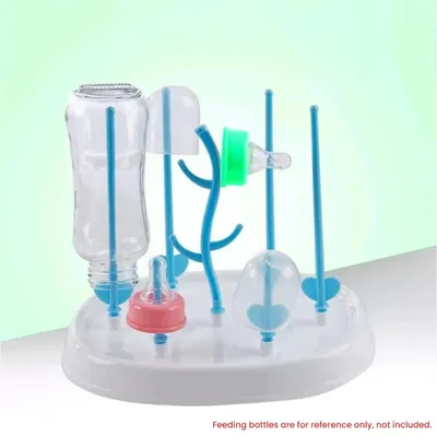 Safe-O-Kid Baby Bottle Drying Rack with Branch Shaped Design, BPA-Free Bottle & Pacifier Dryer for Baby Bottles, Nipples, Brushes & Accessories, Easy to Clean, Space-Saving, Durable - Blue