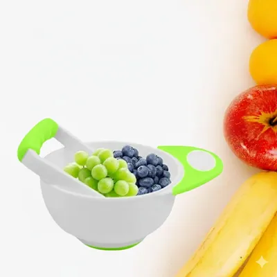 SAFE-O-KID - BPA-Free Baby Feeding Grinding Bowl Safe, Non-Toxic, Durable, with Anti-Slip Base for Grinding Baby Food, Perfect for Homemade Purees - Assorted