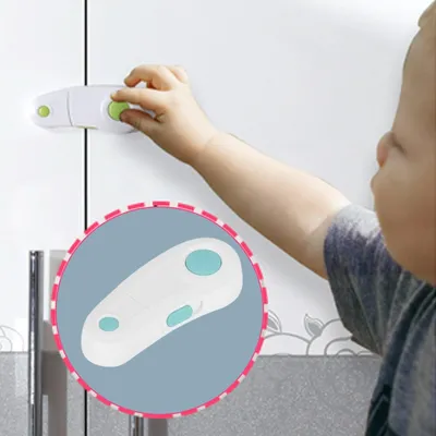 Safe-O-Kid BPA-Free Premium Pre-Taped Cupboard/Wardrobe/Drawer Lock - Child Safety, Easy Installation, Blends with Home Decor, Heavy-Duty Protection for Kitchens, Bathrooms, Bedrooms, (SOK9LOC41P2002)