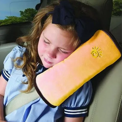 Safe-O-Kid Baby Neck Support Pillow - Adjustable Neck Safety Pillow for Comfortable and Safe Sleep in Car Seat and Stroller Yellow, Pack of - 1