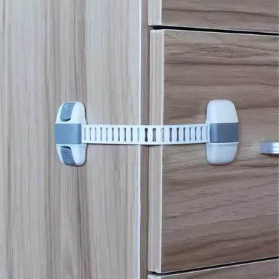 Safe-O-Kid Adjustable Medium Multi Purpose Child Safety Lock, Blue, Pack of 8