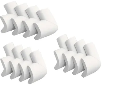 Safe-O-Kid - (Pack of 12) Extra Soft NBR Foam Safety Corner Guards with Strong 3 M Adhesive- Extra Safe, BPA Free, Non-Toxic and Elegant,Soft & Safe, Furniture Protectors - White