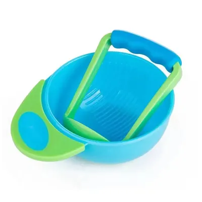 SAFE-O-KID - BPA-Free Baby Feeding Grinding Bowl Safe, Non-Toxic, Durable, with Anti-Slip Base for Grinding Baby Food, Perfect for Homemade Purees -Green & Blue