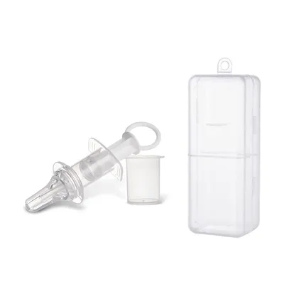 Safe-O-Kid BPA Free Silicone Liquid Medicine Feeder Dropper with Box for Baby, Transparent, Pack of 1