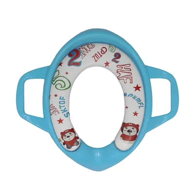 Safe-O-Kid Cushioned Potty Training Seat for Kids | Soft Padded Toilet Seat with Handles & Splash Guard | Non-Slip | 4-36 Months | Easy to Clean | Blue