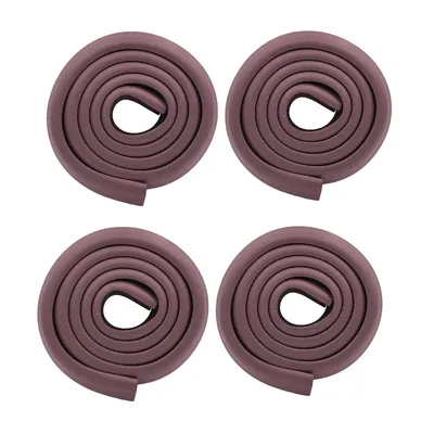 Safe-O-Kid  4 Piece Extra Thick Foam Furniture Edge Protectors, High-Density Cushion Corner Guards for Baby Safety, L-Shaped 6.5 Ft (2 Meter) Bumper for Tables and Wall Edges - Brown