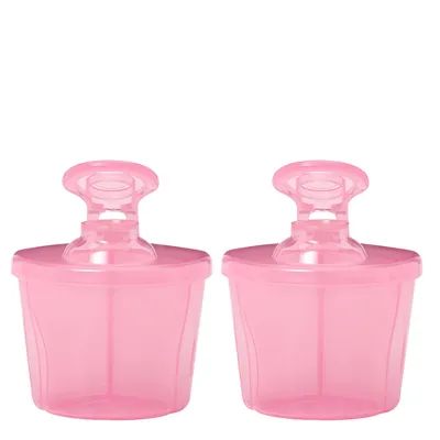 Safe-O-Kid BPA Free; Portable Milk PowderFood Storage Box for Baby, Pink, Pack of 2
