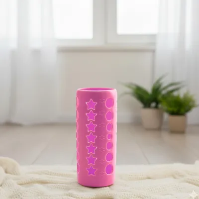 Safe-O-Kid 250 ml BPA-Free Silicone Feeding Bottle Covers for Baby, Non-Slip Grip, Hot Liquid Protection, Soft Insulated, Baby Bottle Sleeve - Universal Fit for All Bottles - Pink, Pack of 2