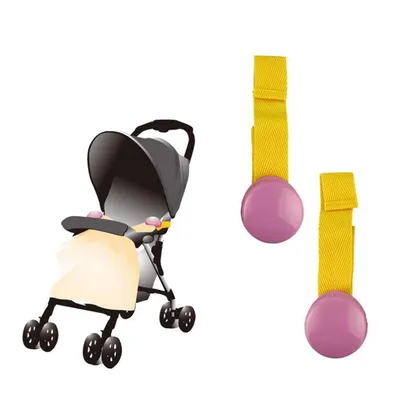 Safe-O-Kid (2 Pcs) Baby Stroller Clip, Glossy Blanket Clip Multipurpose Pram Toy Holder | Stroller Accessories for Hanging Bags, Toys, Hats & Burp Cloths - Pink