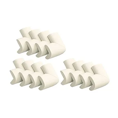 Safe-O-Kid - (Pack of 12) Extra Soft NBR Foam Safety Corner Guards with Strong 3 M Adhesive- Extra Safe, BPA Free, Non-Toxic and Elegant,Soft & Safe, Furniture Protectors - Cream