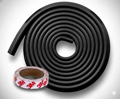 Safe-O-Kid Baby Proofing Edge Guards, 2 Meter (6.5 ft) Baby Safety Strip | Strong 3M Adhesive | BPA-Free, Non-Toxic Impact Cushion for Tables, Desks & Furniture | Black, Pack of 1