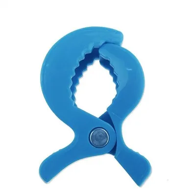 Safe-O-Kid Stroller Seat Cover Clips, Pram Toy Holder, Buggy Accessory for Baby, Blue - Pack of 1